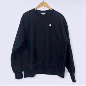 2000s black reverse weave champion crewneck